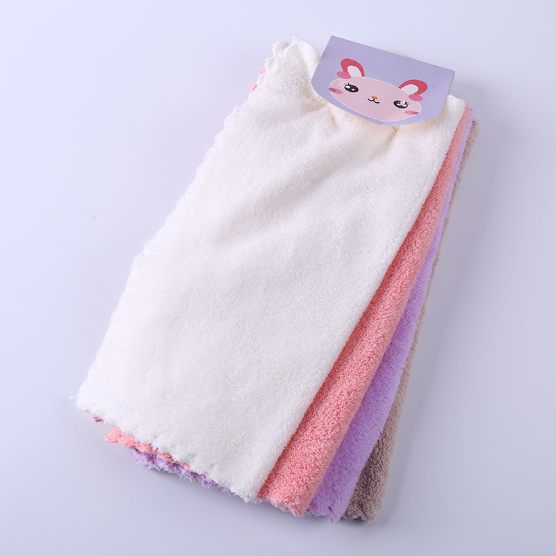 Household Kitchen Absorbent Coral Fleece Fiber Non-Hair Removal Stall Running Volume Scouring Pad Oil-Absorbing Rag Dish Towel Wholesale