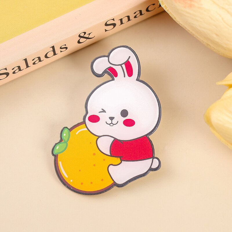 Cartoon Mengmeng Bunny Acrylic Brooch Schoolbag Pencil Case Clothes Accessories Badge