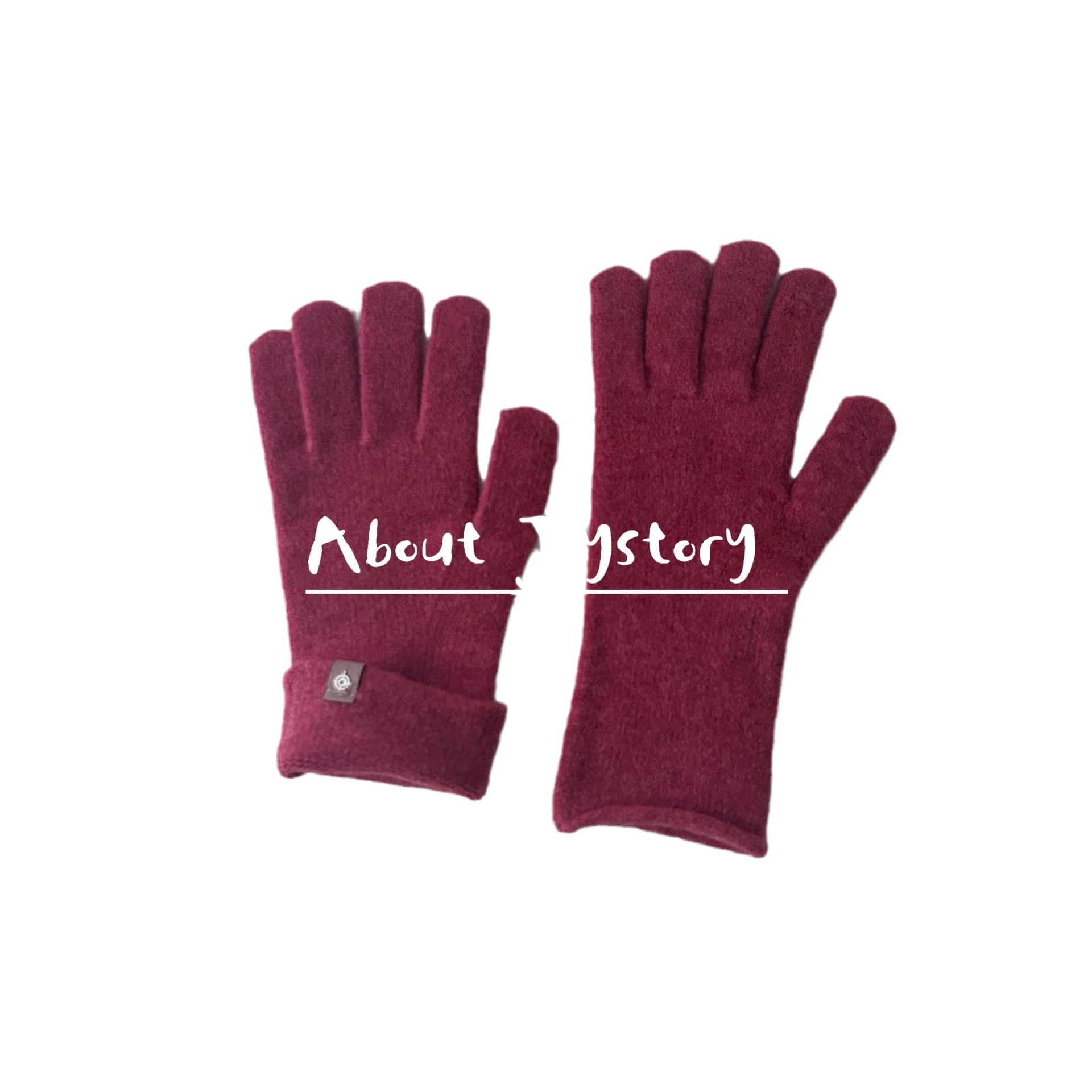 South Korea Dongdaemun Thermal Knitting Knitting Wool Gloves Female Autumn and Winter Open Finger Touch Screen Cold-Proof Warm Green Female