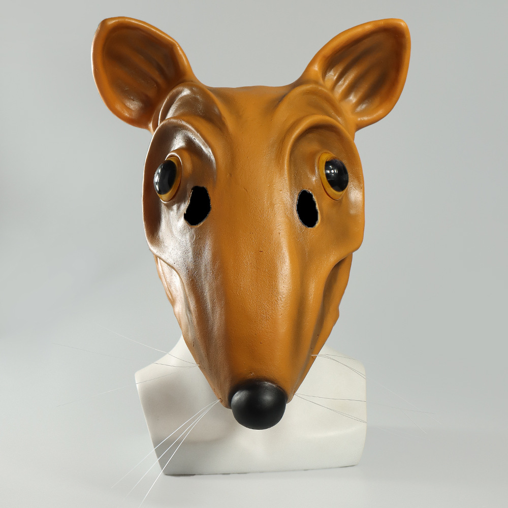 动物头套老鼠头乳胶面具万圣节派对搞怪道具