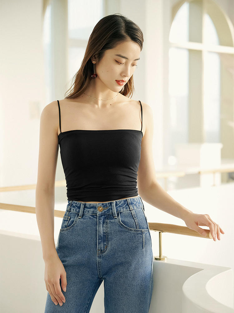 美洋meiyang 锁骨精吊带背心 外穿无痕美背细带抹胸打底女夏