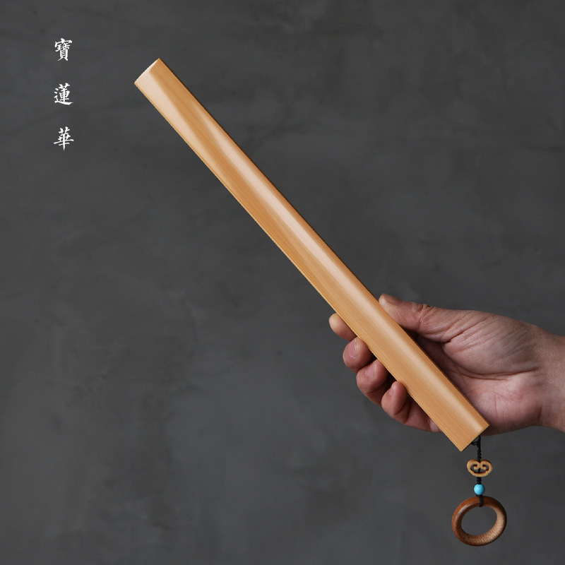 素面手工特精磨玉竹戒尺 竹制教鞭 竹手把件中式文房清供茶玩摆件