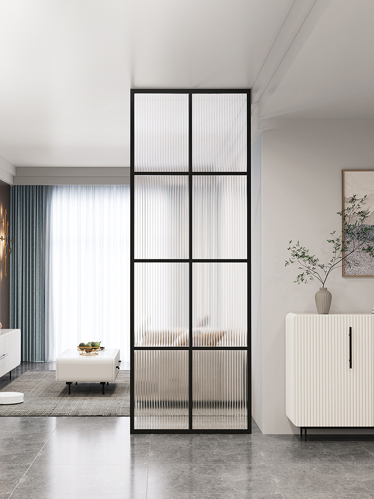 轻奢长虹玻璃隔断客厅进门餐厅遮挡入户玄关卫生间屏风客厅屏风