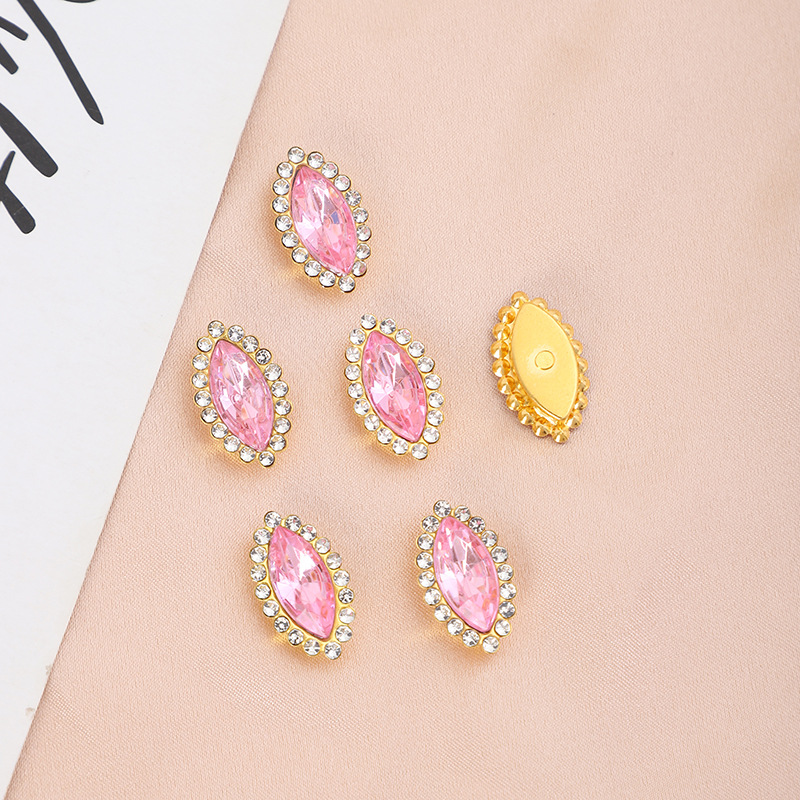 Cross-Border Hot Water Drop SUNFLOWER Double Layer Glass Drill Colorful Hand Sewing Stone DIY Rhinestones Hair Accessories Shoes Clothing