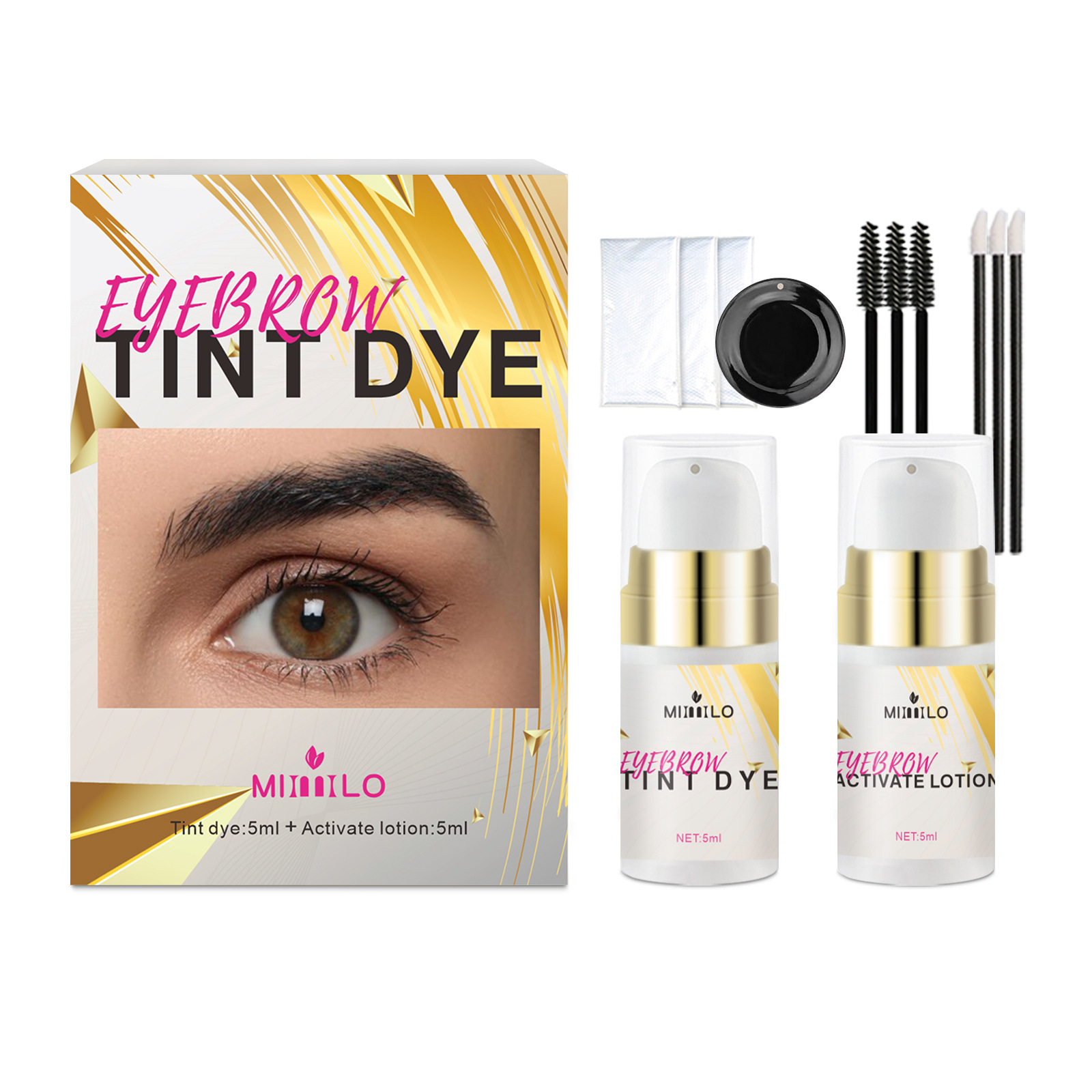 跨境眉毛染色剂brow tint防水速干半永久染眉膏 三色着色膏亚马逊