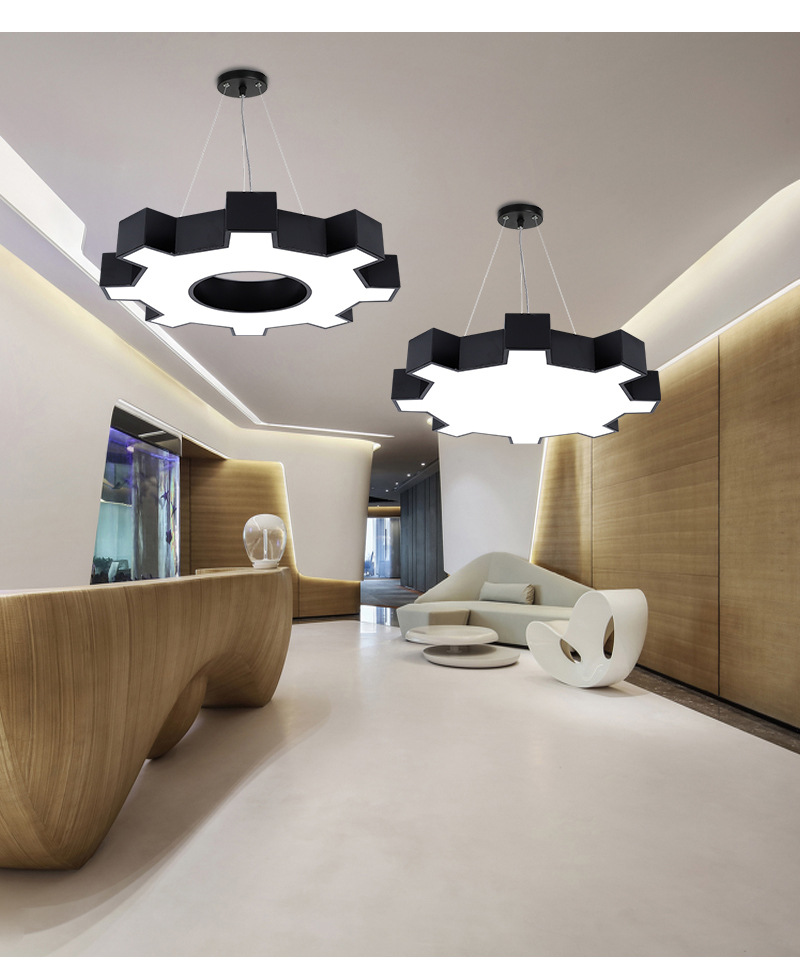 齿轮吊灯工业风创意个性健身房科技感网咖幼儿圆六边形拼接造型灯