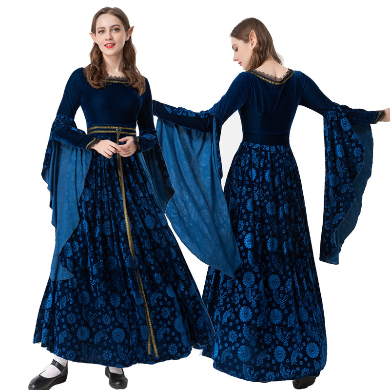 中世纪复古宫廷装法式礼服长裙复古连衣裙女王衣服公主舞台演出服