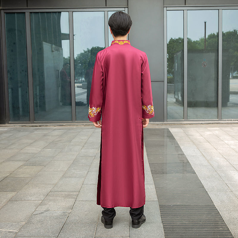 伴郎服中式结婚礼服兄弟团服装风相声服大褂马褂男士长衫长袍