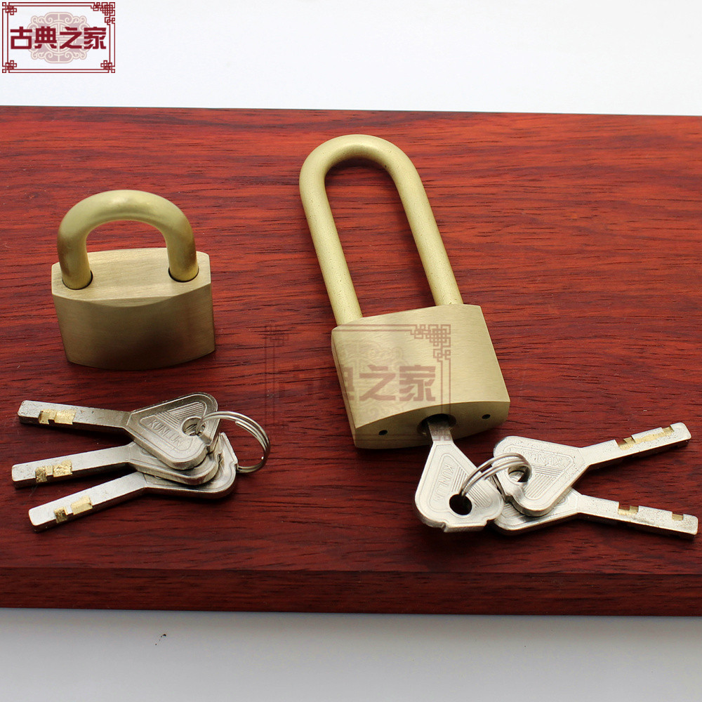 批发纯铜挂锁全古铜插销挂锁防锈防盗加固铜锁铁门抽屉仓库锁表箱