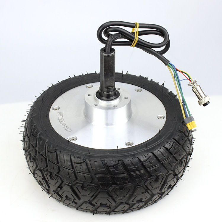 厂家批发8寸直径200mm单边出轴直流无刷轮毂电机带碟刹实心轮胎
