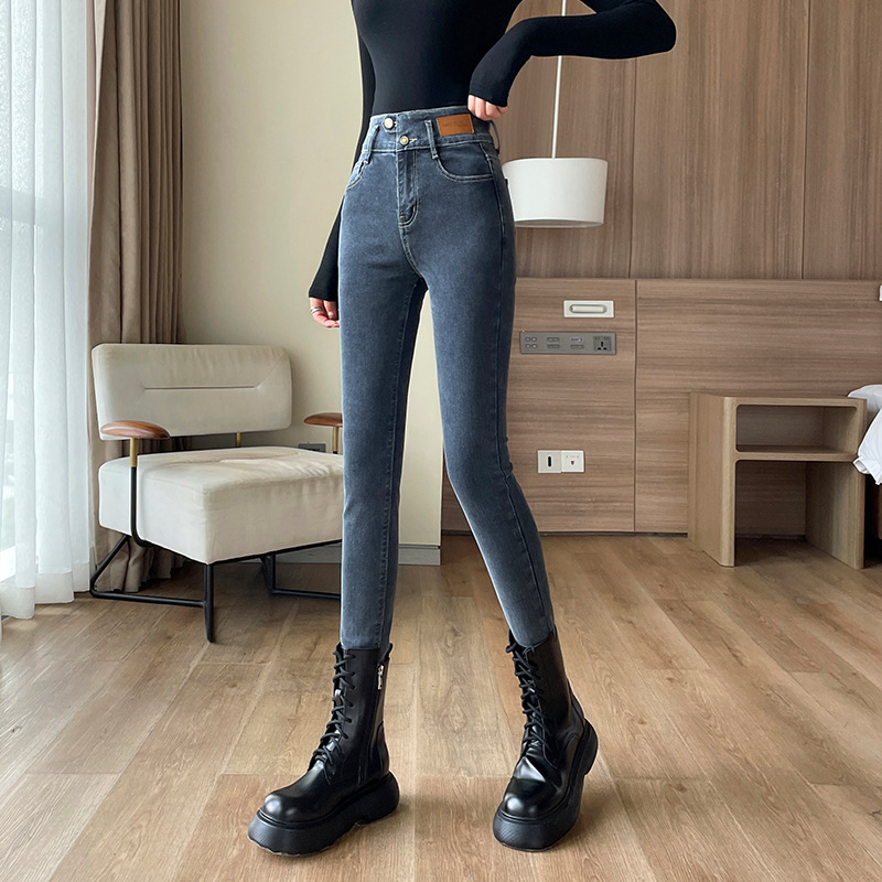 High Waist Skinny Jeans 2023 New Autumn Slimming Skinny Pencil Pants Versatile Leggings Small Black Pants