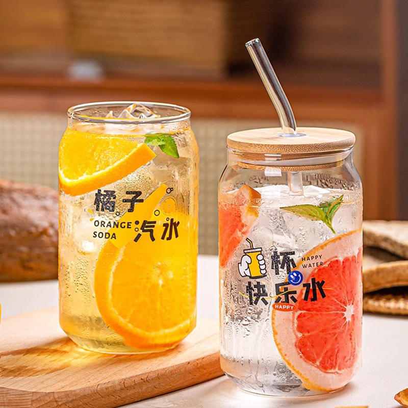 玻璃杯家用高颜值水杯女生网红喝水杯子新款创意可乐杯可印制logo