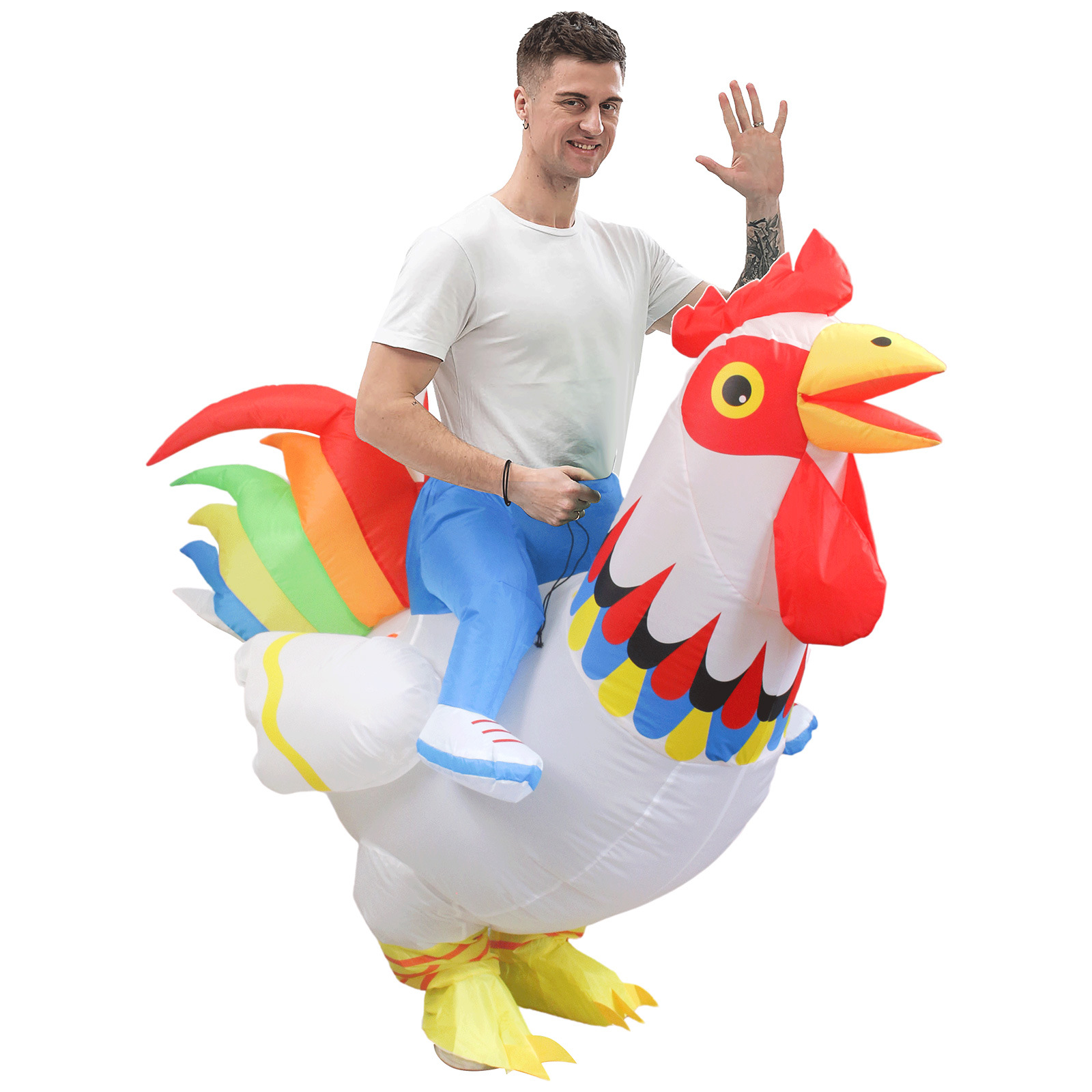 Cross-Border New Cosplay Rooster Inflatable Clothing Festival Party Performance Adult Funny Clothing