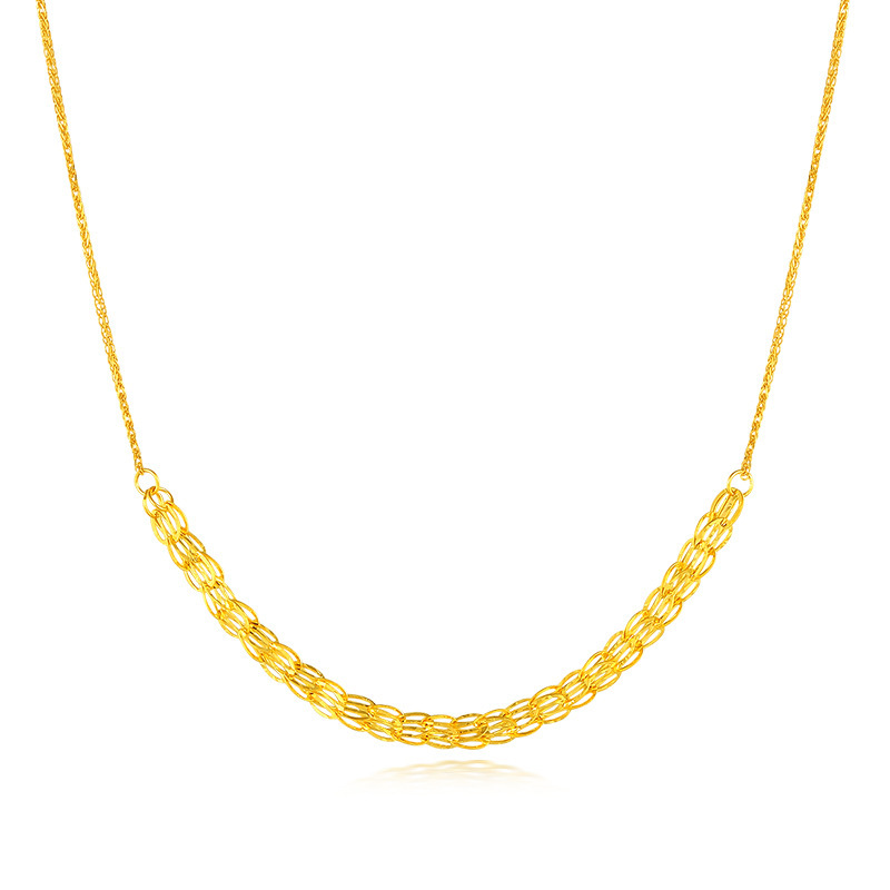 18k金凤尾项链 au750彩金镂空凤尾链纯18k黄金色玫瑰金凤尾锁骨链