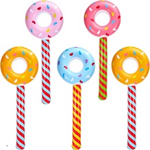 创意棒锤玩具充气彩色甜甜圈棒棒糖玩具PVC甜甜圈充气棒
