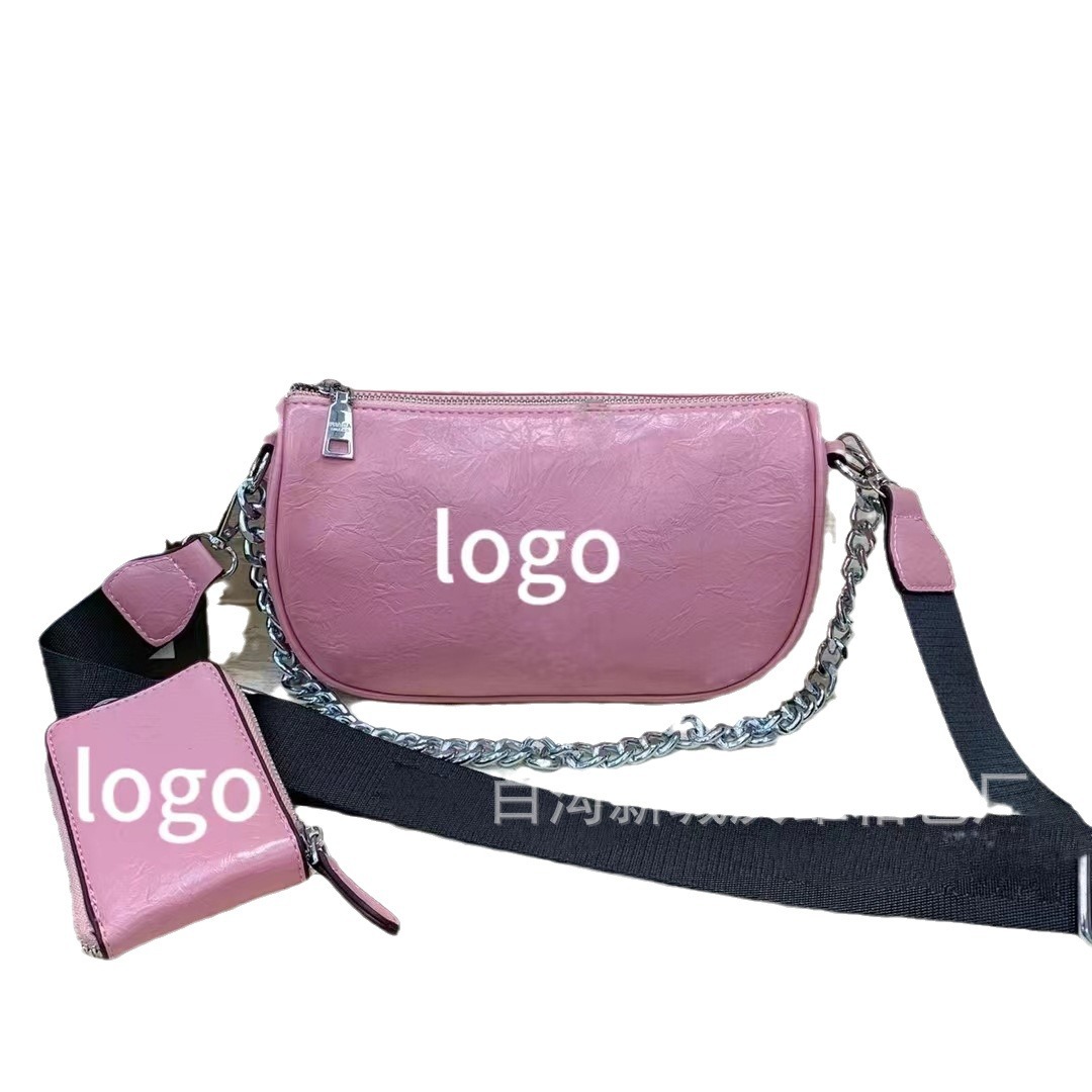 Bag 2023 New Ins Fashion All-Matching Handbag Simple Shoulder Underarm Bag Korean Style Two-Piece French Stick