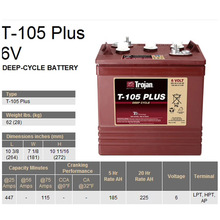 Trojan邱健蓄电池T-105PLUS观光车升降机高尔夫球车动力铅酸电池