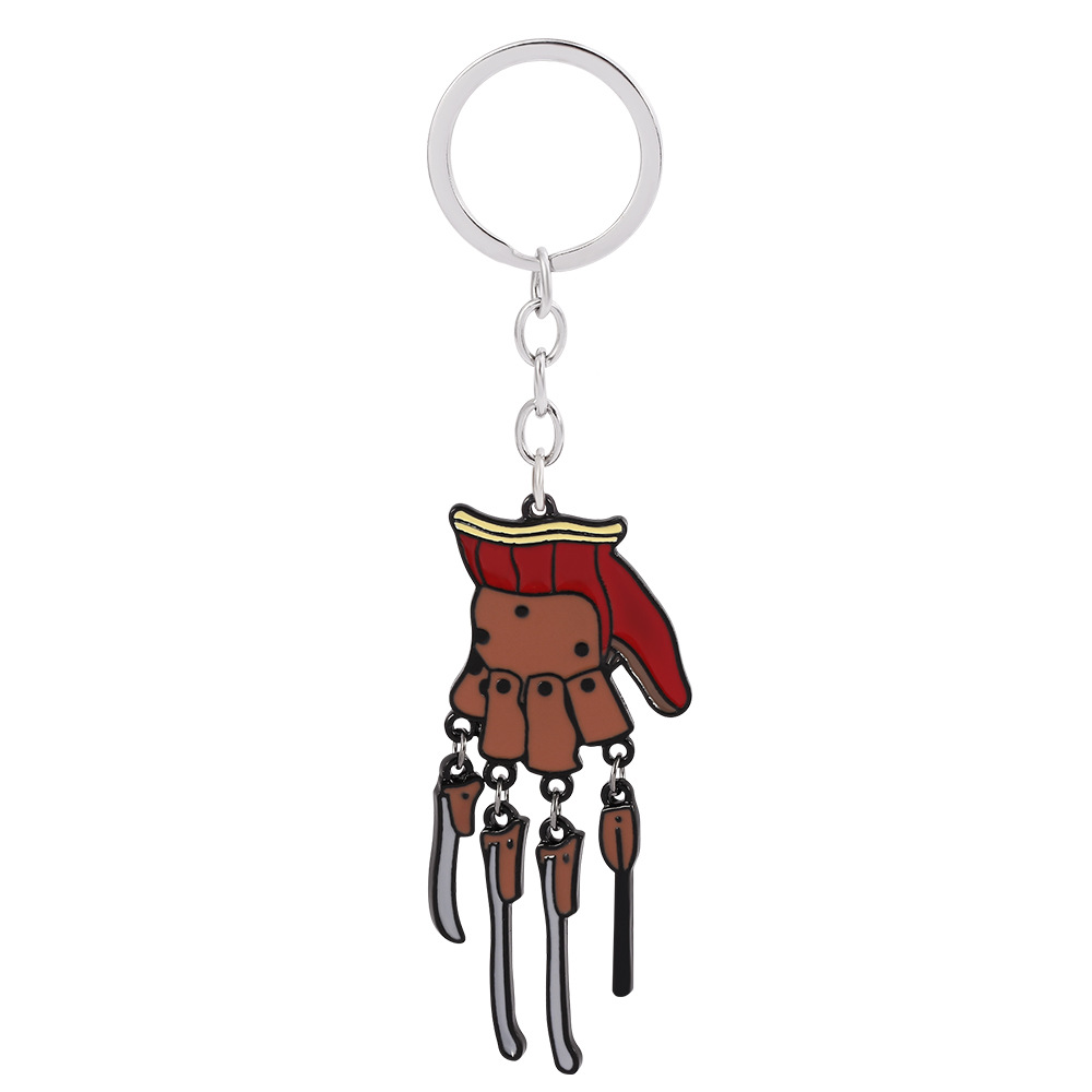 跨境欧美恐怖电影猛鬼街弗莱迪克鲁格手套钥匙扣汽车包包挂饰批发