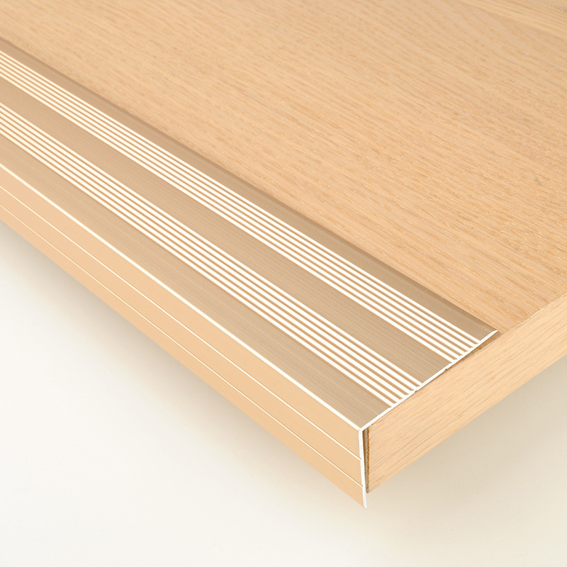 大直角木地板收边条门扣条钛铝合金木纹7七字压条小压边条