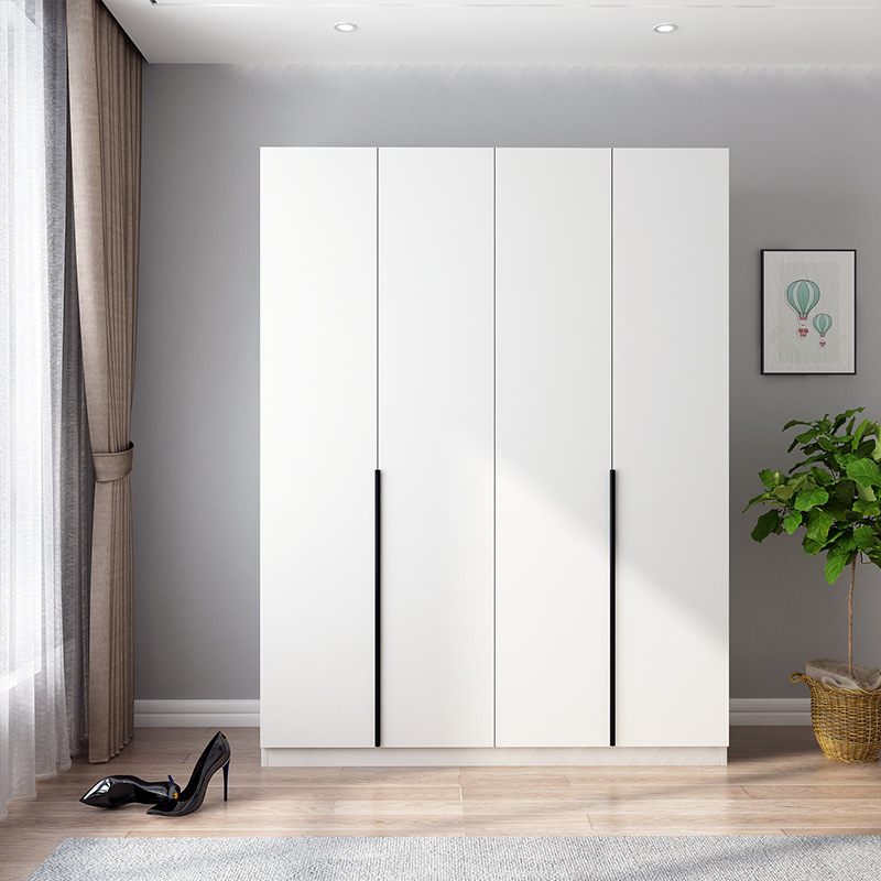 卧室开门衣柜2门3门平开式白色储物柜锭制简约现代大衣橱阳台柜
