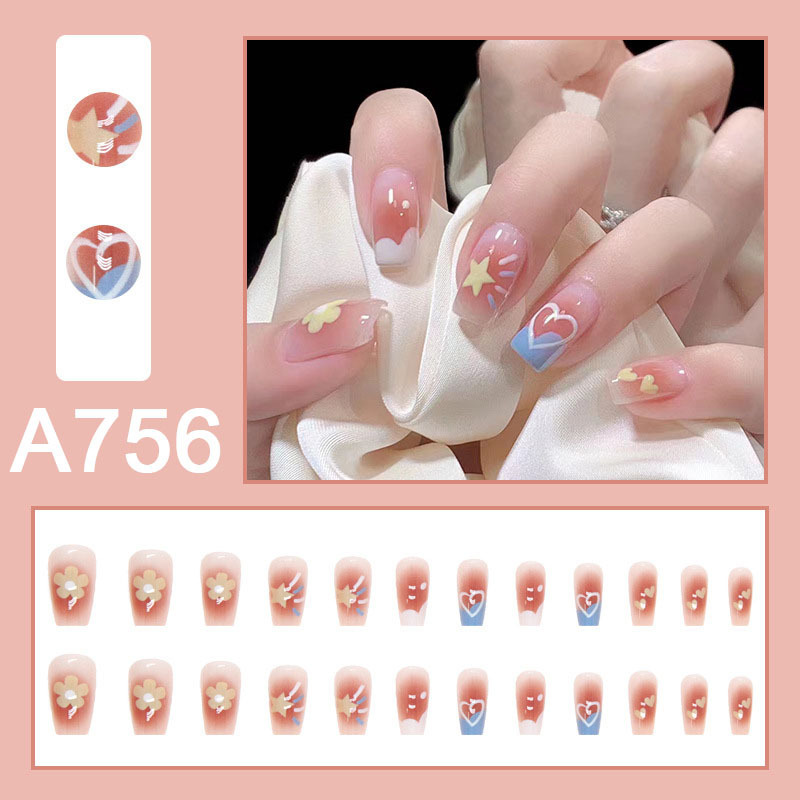 Autumn and Winter Wear Nail Jelly Glue Manicure High Sense Partysu Temperamental White Detachable Finished Product Internet Celebrity Nail Sticker