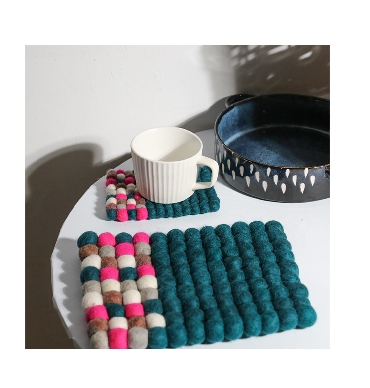 手工羊毛毡垫子长方形森女系可爱餐垫杯垫汤垫家居陈列拍照道具