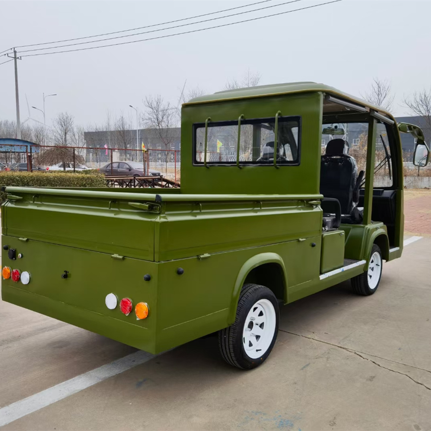 半封闭双排座电动货车短款货斗电动四轮拉货车发电厂煤炭转运车