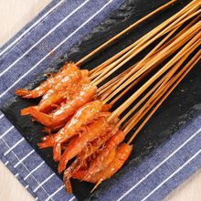 凤尾虾小串鲜虾串青虾小串商用烧烤油炸铁板海鲜手把串去头青虾串