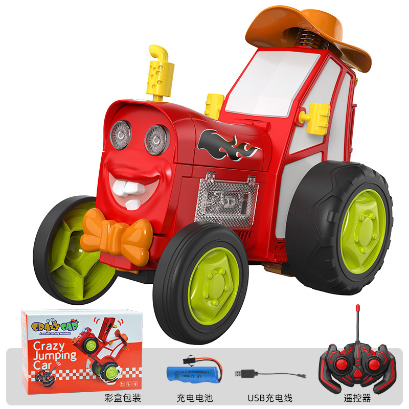 Tiktok Cross-Border Remote Control Car Stunt Car Crazy Dancing Sound and Light Swing Cool Quirky Ideas Car Children's Toys