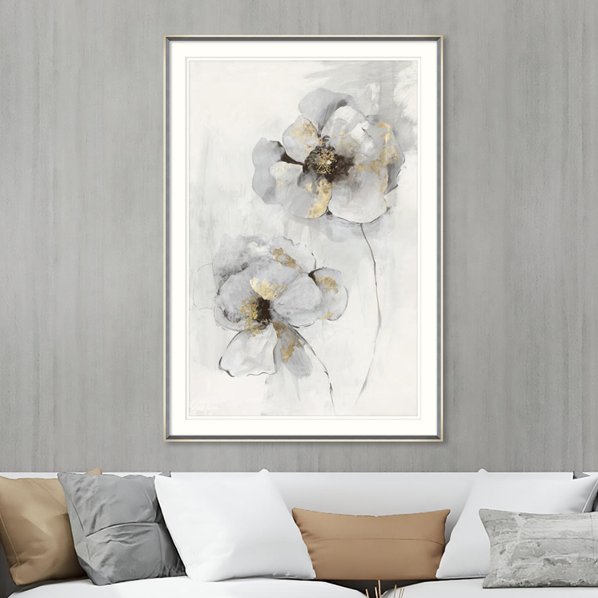 现代美式复古入户玄关高端抽象装饰画走廊背景墙壁画竖版轻奢挂画