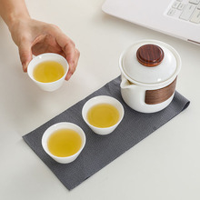 羊脂玉白瓷盖碗茶杯单个一人手抓壶带过滤防烫加油泡茶壶功夫茶具
