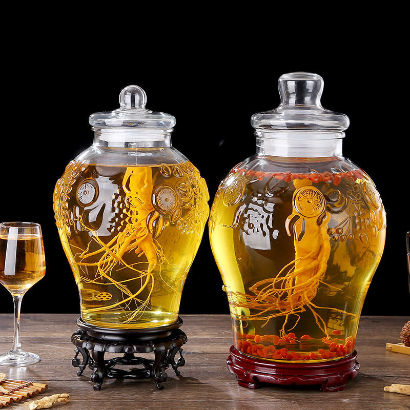 玻璃瓶酒瓶酿酒泡酒带龙头5斤10斤密封酒坛泡酒瓶酒坛子家用酒壶