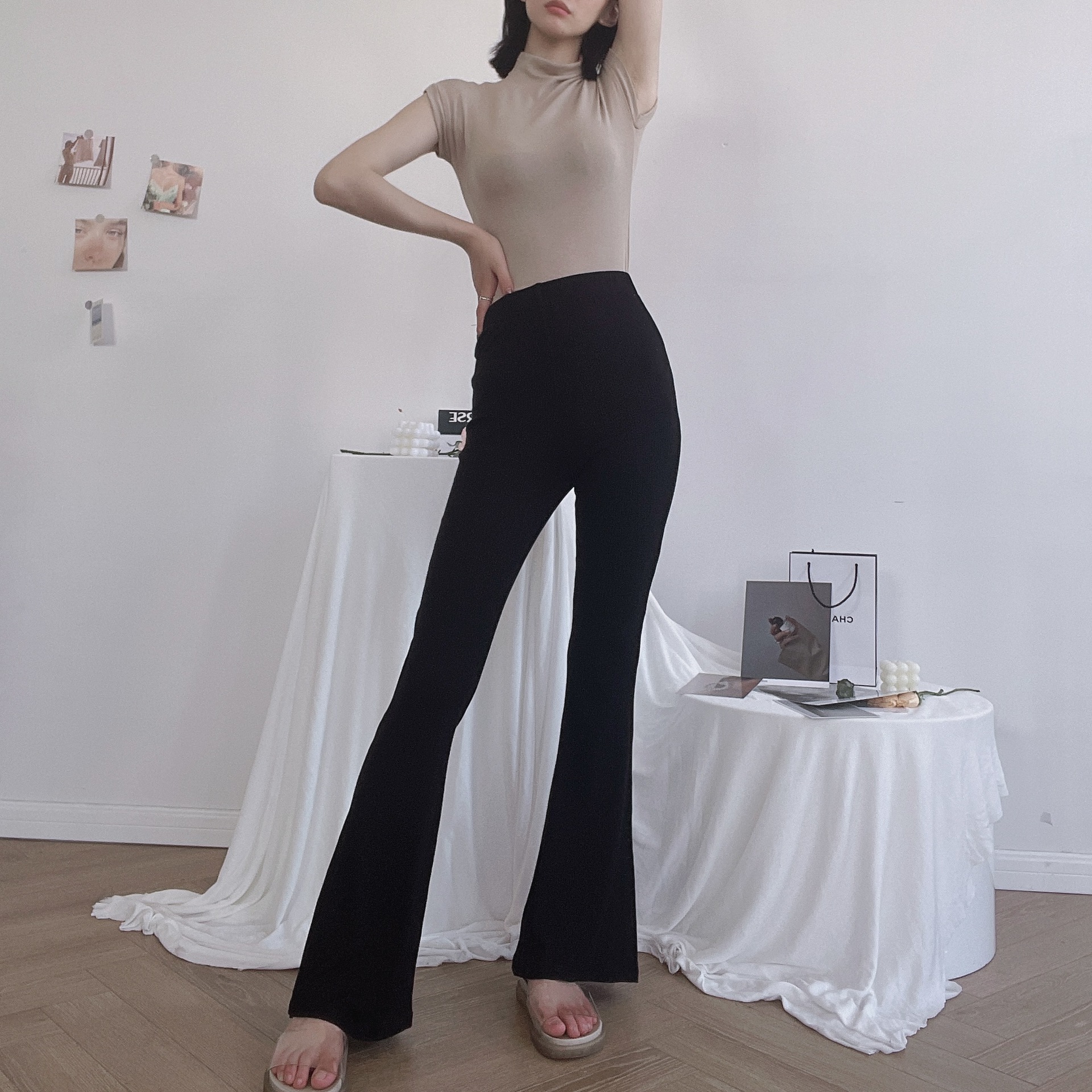 Internet Celebrity Pure Desire Style All-Match Mop Bell-Bottom Pants
