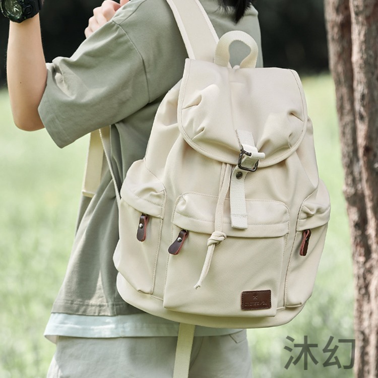 m2024新款双肩包女款大容量休闲高中生大学生书包简约旅行电脑背