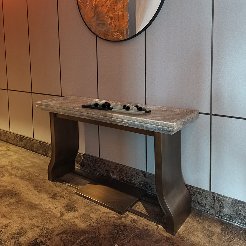 雷迪森酒店轻奢不锈钢茶几 酒店客房茶歇桌洽谈茶台茶几茶桌批发