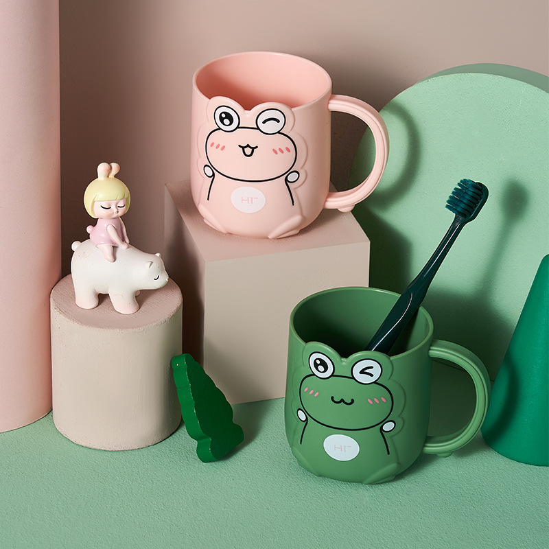 Children's Toothbrush Cup Creative Baby Cartoon Tooth Cup Tooth Mug Plastic Household Frog Gargle Cup 0652