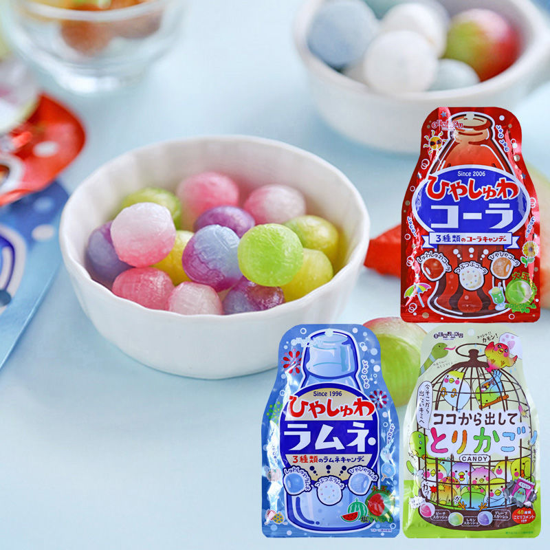 日本进口零食糖汽水糖水果苏打果汁硬糖喜糖儿童节礼物