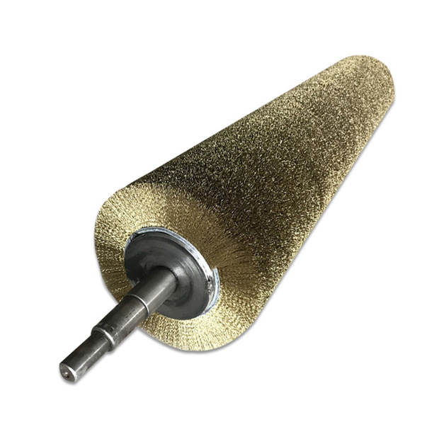 工业机械缠绕式除锈打磨钢丝刷辊 镀铜不锈钢弹簧抛光拉丝毛刷辊