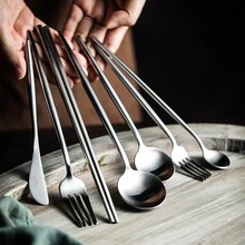 葡萄牙304不锈钢餐具套装加厚西餐牛排刀叉金色不锈钢勺子甜品勺