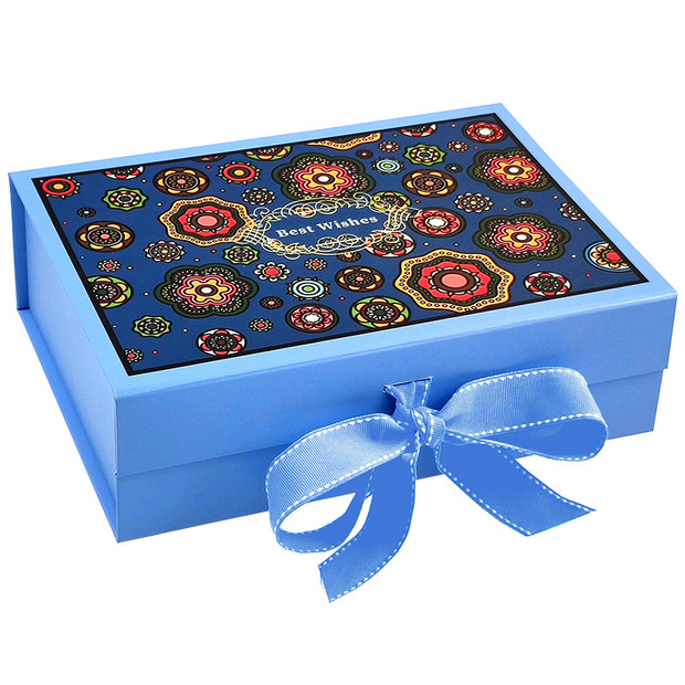 衣服西服折叠盒外贸一片式定制翻盖磁铁折叠盒包装纸盒厦门工厂