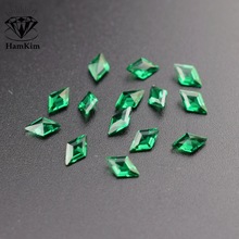 祖母绿色菱形宝石裸石尖底钻3*5mm 工艺品镶嵌配石耐高温梧州厂家