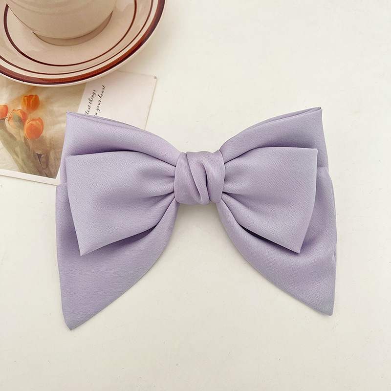 French Satin Bow Barrettes Head Clip Back Head Clip High Sense Internet Celebrity Hairpin Hair Ornaments Hairband E297