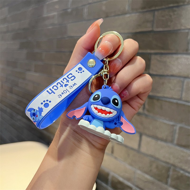 Creative Cartoon Sports Surfing Stitch Keychain Cute Dessert Stitch Key Chain Men and Women Handbag Pendant