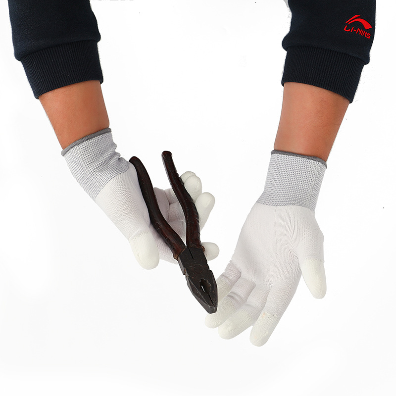 Nylon Pu Anti-Static Coated Gloves Wholesale 13-Pin Nylon Wear-Resistant Non-Slip Protective Durable Thin Labor Gloves