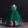 2022 girl full dress Dress Europe and America children Flower girl Colorful Princess Dress Pompous skirt summer Piano costume