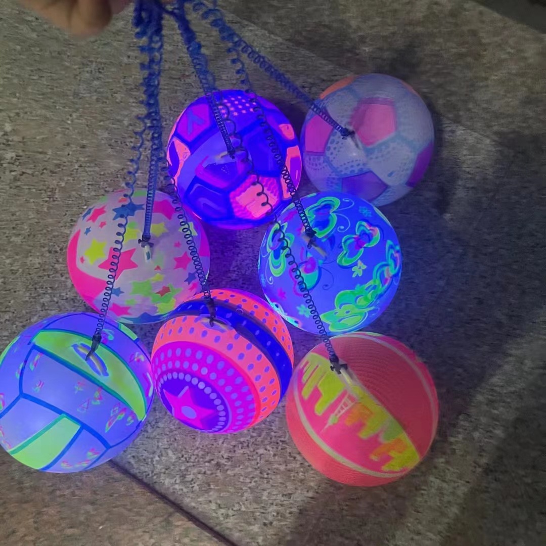 Internet Celebrity Night Market Park Floor Push Stall Luminous Football Wholesale Toys 3-13 Years Old Children Fitness Ball Pat Ball