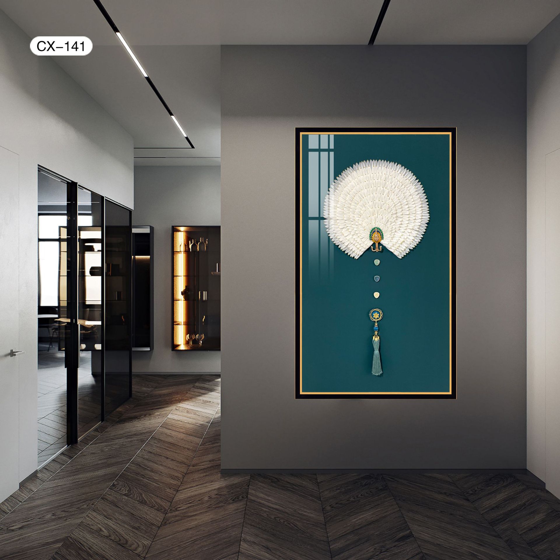 现代玄关画家大业大装饰画背景墙挂画沙发羽毛壁画创意立体画商场