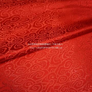 老花纹古典大红色祥云纹织锦缎布料 中国式丝绸古香缎子云锦面料