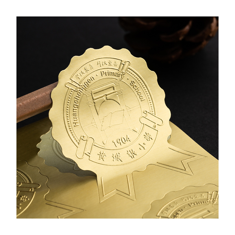 厂家定制哑金哑银激凸标凹凸不干胶浮雕立体击凸标签商标封口贴纸