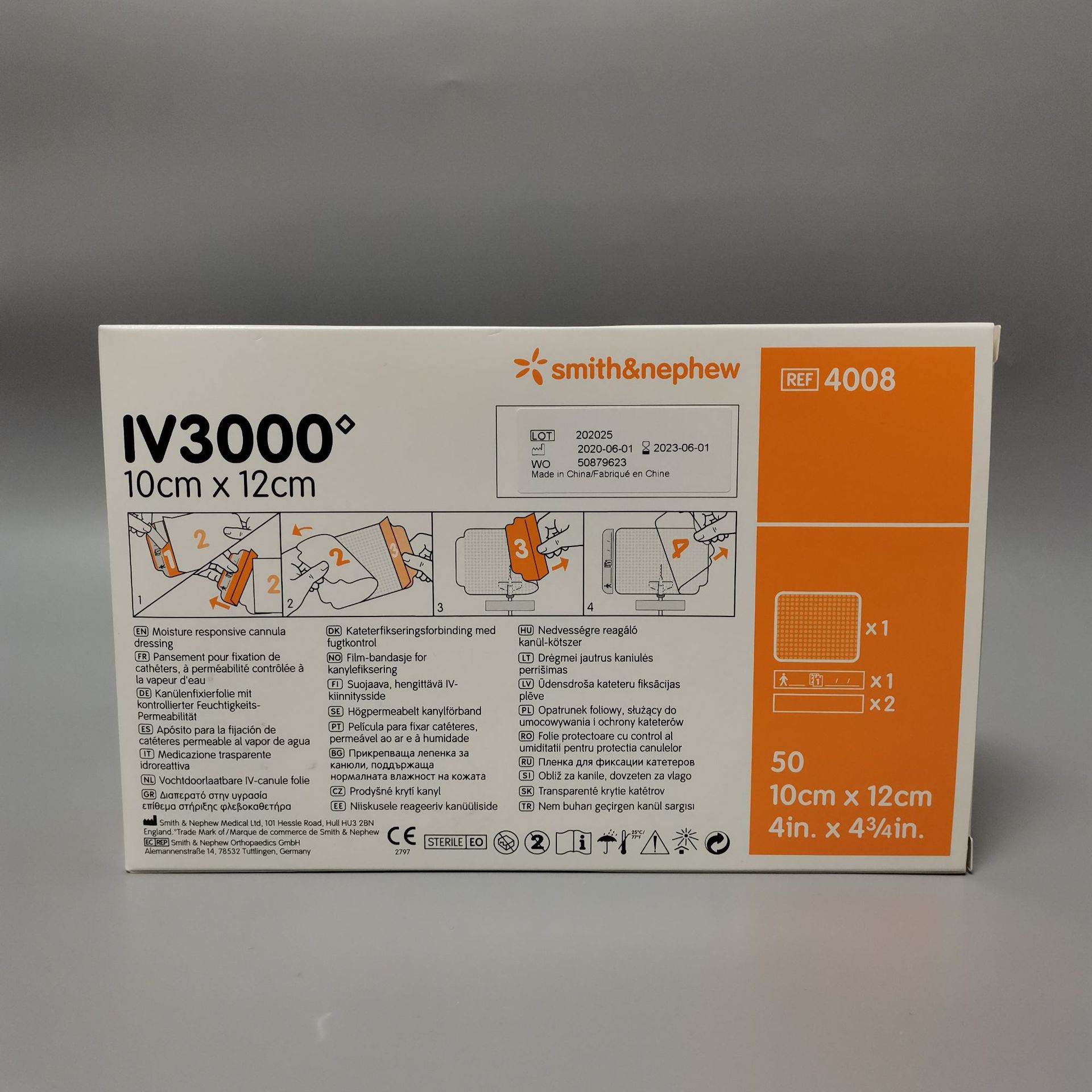 施乐辉4008透明敷料iv3000 导管贴膜10*12 50片/盒